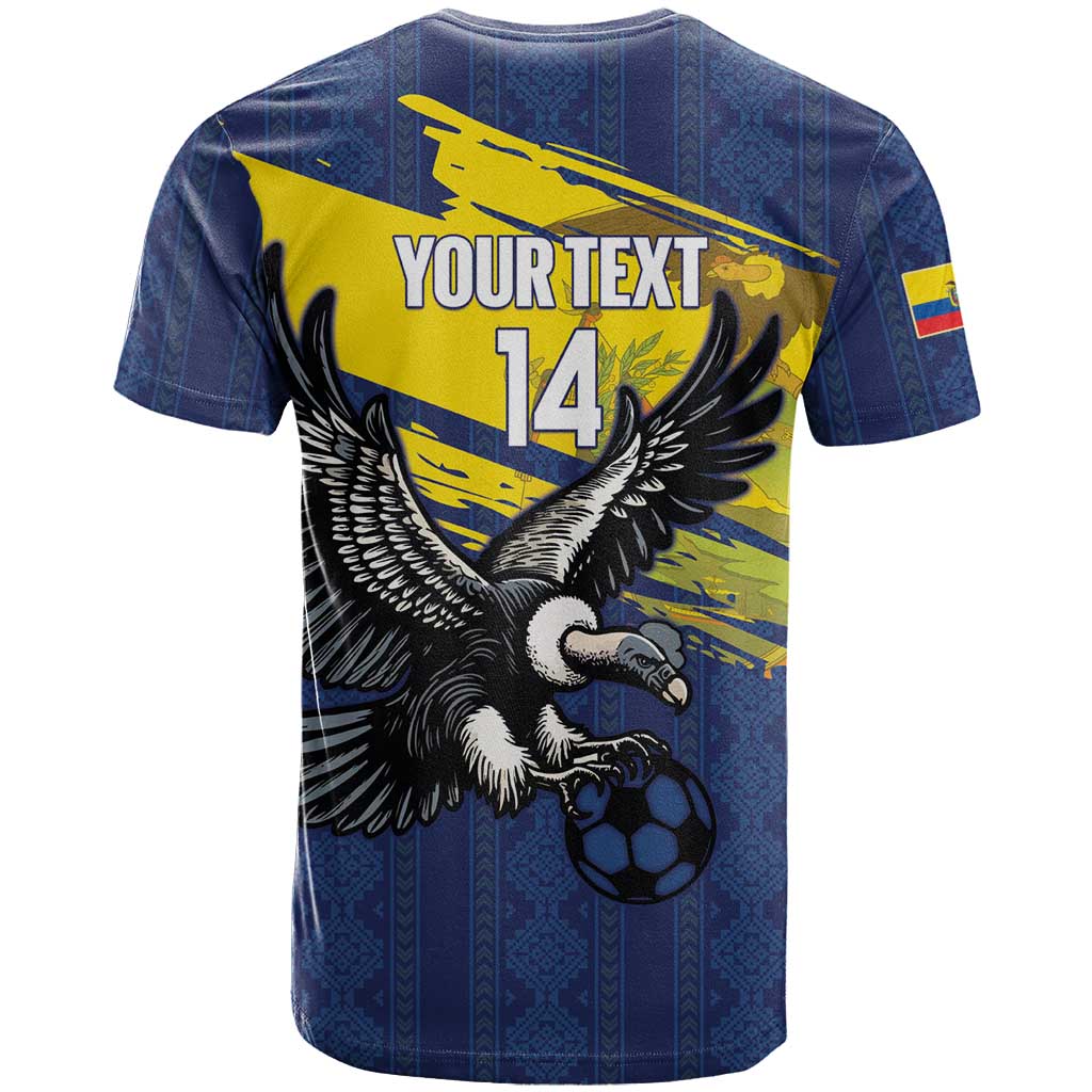 Ecuador Football Custom T Shirt 2026 Vamos La Tri Blue South America Pattern - Wonder Print Shop