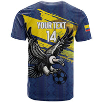 Ecuador Football Custom T Shirt 2026 Vamos La Tri Blue South America Pattern - Wonder Print Shop