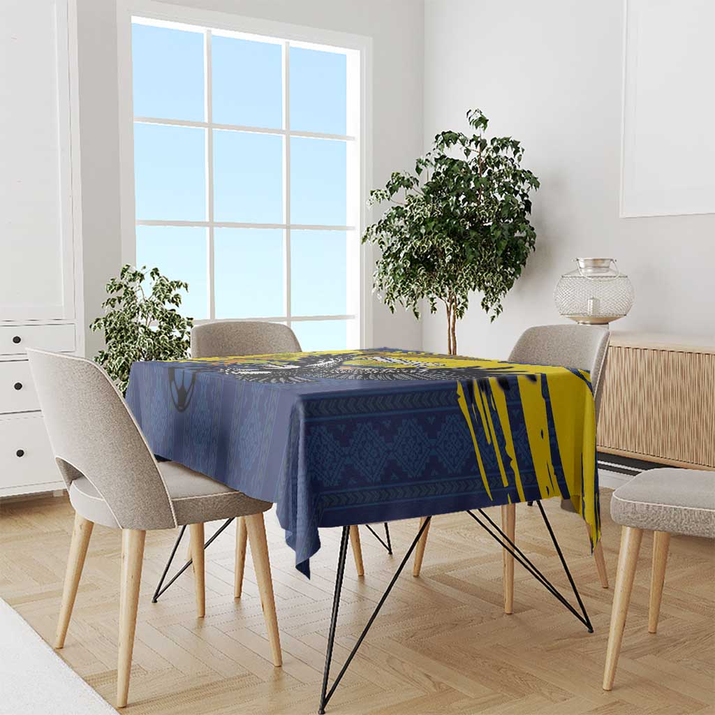 Ecuador Football Custom Tablecloth 2026 Vamos La Tri Blue South America Pattern - Wonder Print Shop