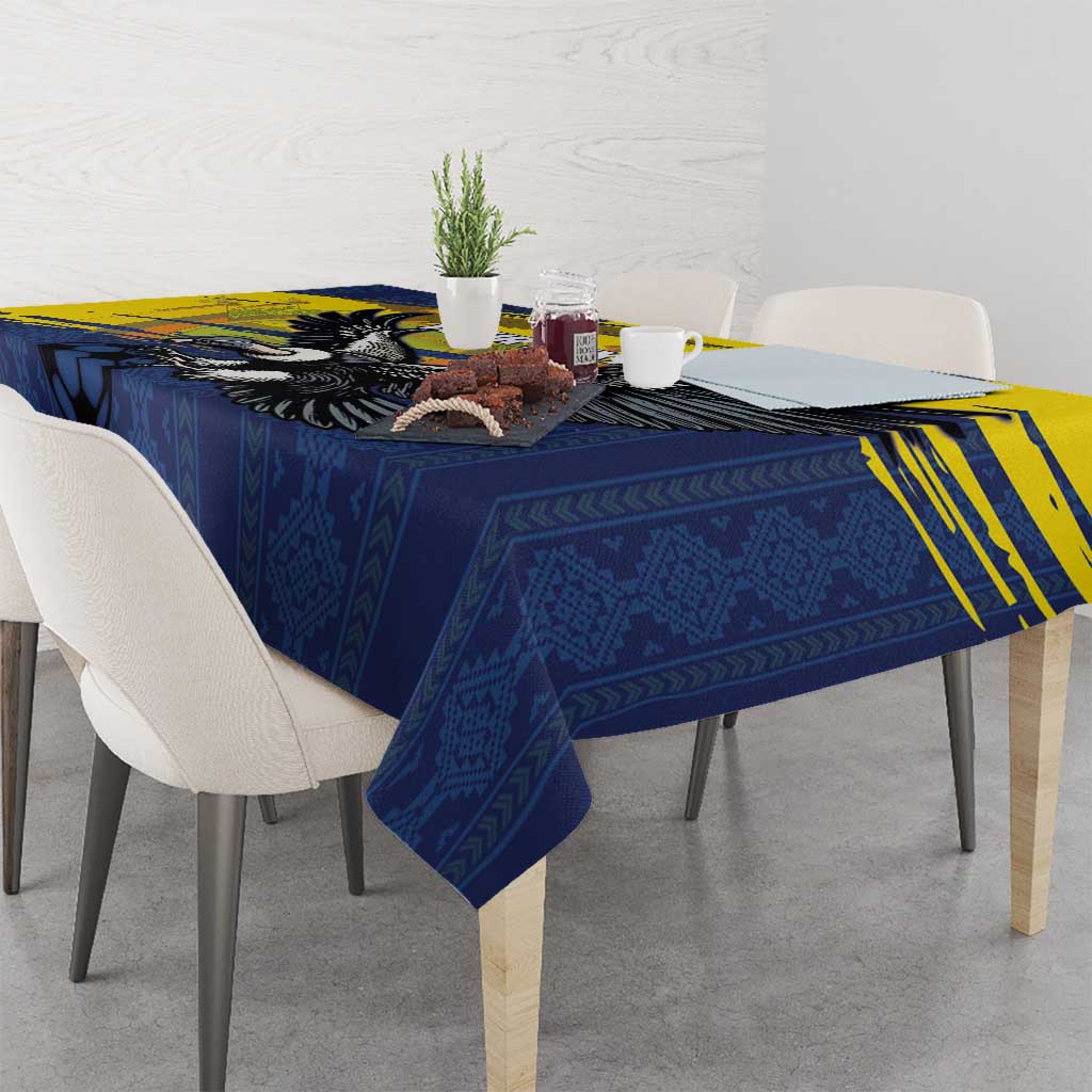 Ecuador Football Custom Tablecloth 2026 Vamos La Tri Blue South America Pattern - Wonder Print Shop