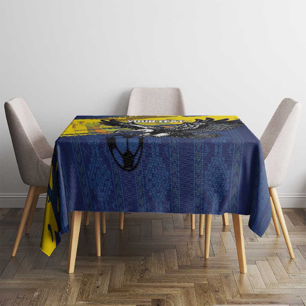 Ecuador Football Custom Tablecloth 2026 Vamos La Tri Blue South America Pattern - Wonder Print Shop