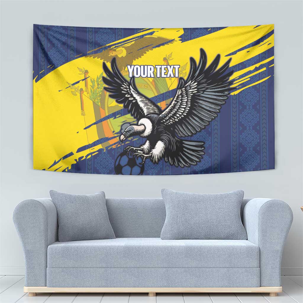 Ecuador Football Custom Tapestry 2026 Vamos La Tri Blue South America Pattern - Wonder Print Shop