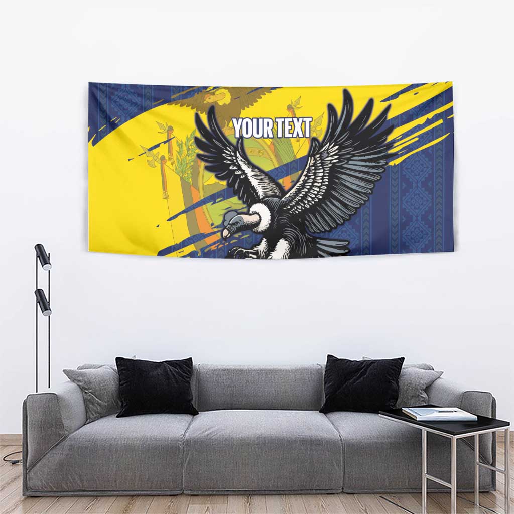 Ecuador Football Custom Tapestry 2026 Vamos La Tri Blue South America Pattern - Wonder Print Shop