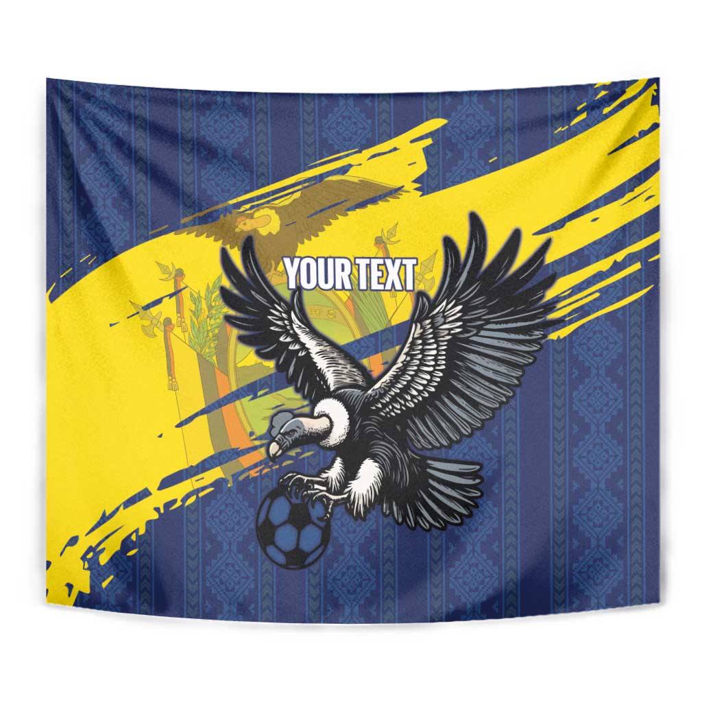 Ecuador Football Custom Tapestry 2026 Vamos La Tri Blue South America Pattern - Wonder Print Shop