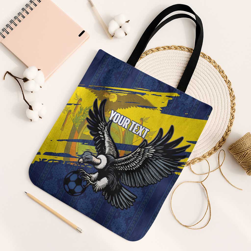 Ecuador Football Custom Tote Bag 2026 Vamos La Tri Blue South America Pattern - Wonder Print Shop