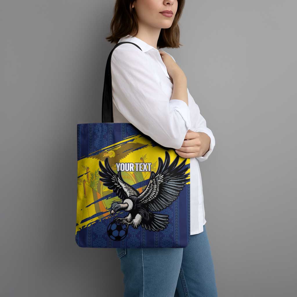 Ecuador Football Custom Tote Bag 2026 Vamos La Tri Blue South America Pattern - Wonder Print Shop