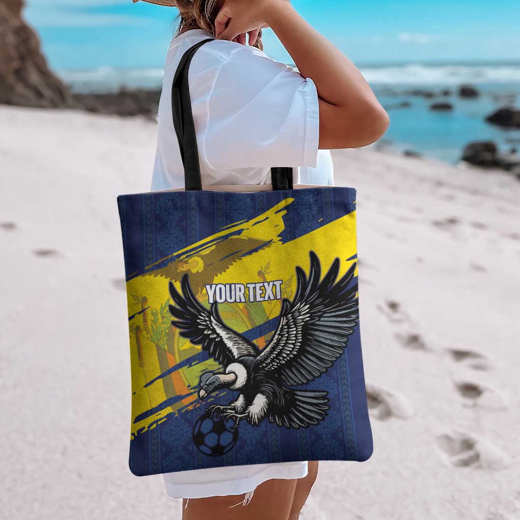 Ecuador Football Custom Tote Bag 2026 Vamos La Tri Blue South America Pattern - Wonder Print Shop