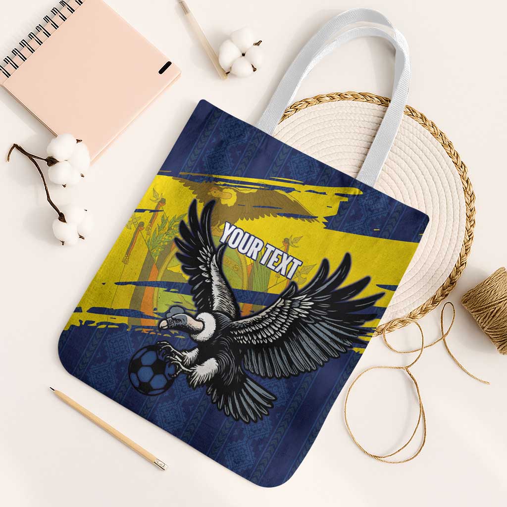 Ecuador Football Custom Tote Bag 2026 Vamos La Tri Blue South America Pattern - Wonder Print Shop