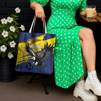 Ecuador Football Custom Tote Bag 2026 Vamos La Tri Blue South America Pattern - Wonder Print Shop