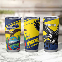 Ecuador Football Custom Tumbler Cup 2026 Vamos La Tri Blue South America Pattern - Wonder Print Shop