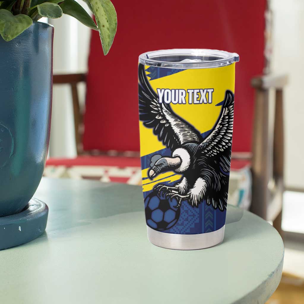 Ecuador Football Custom Tumbler Cup 2026 Vamos La Tri Blue South America Pattern - Wonder Print Shop