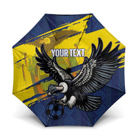 Ecuador Football Custom Umbrella 2026 Vamos La Tri Blue South America Pattern - Wonder Print Shop