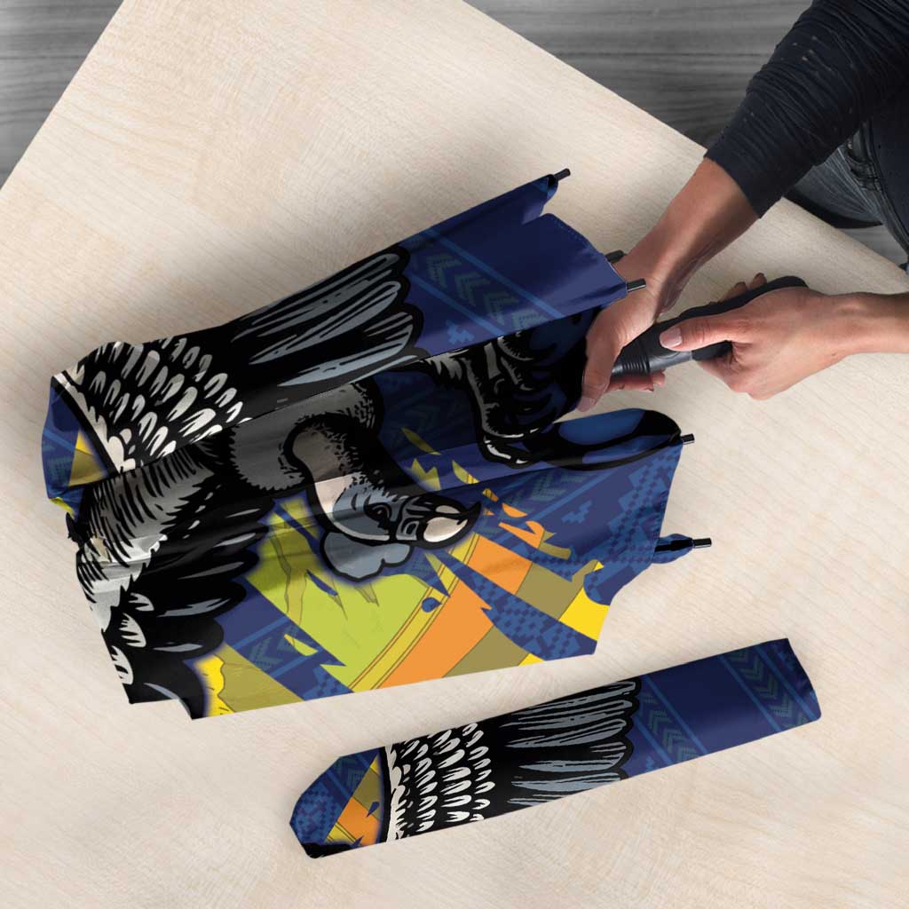 Ecuador Football Custom Umbrella 2026 Vamos La Tri Blue South America Pattern - Wonder Print Shop