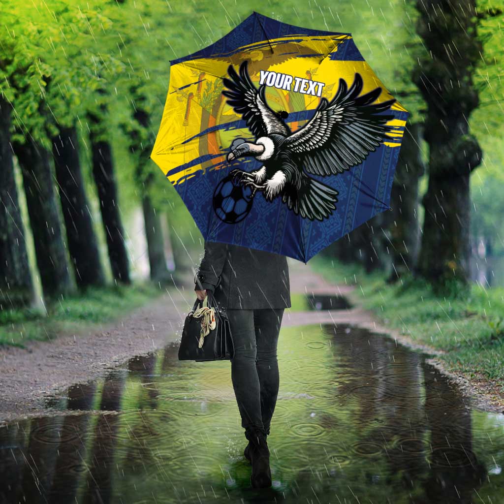 Ecuador Football Custom Umbrella 2026 Vamos La Tri Blue South America Pattern - Wonder Print Shop