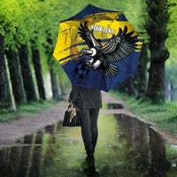 Ecuador Football Custom Umbrella 2026 Vamos La Tri Blue South America Pattern - Wonder Print Shop