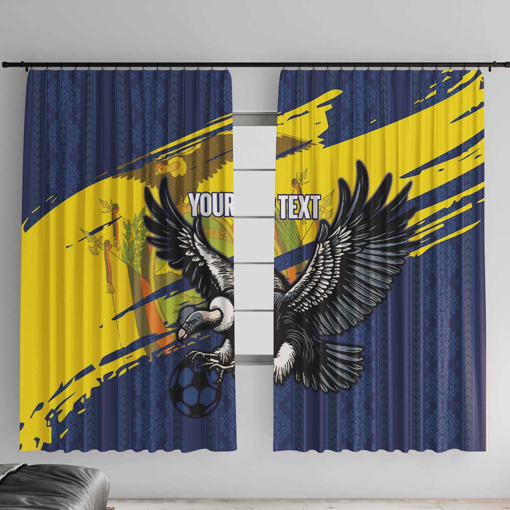 Ecuador Football Custom Window Curtain 2026 Vamos La Tri Blue South America Pattern - Wonder Print Shop