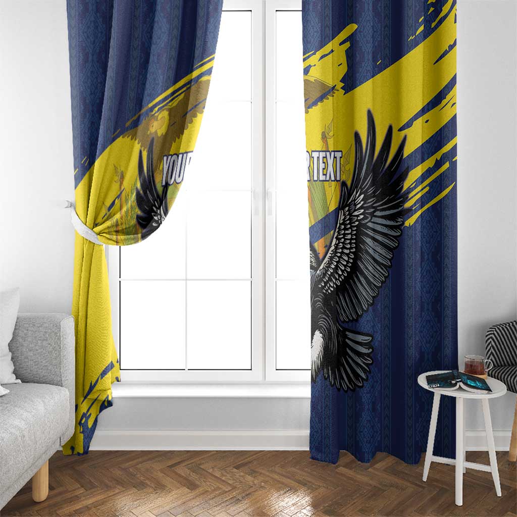 Ecuador Football Custom Window Curtain 2026 Vamos La Tri Blue South America Pattern - Wonder Print Shop