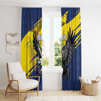 Ecuador Football Custom Window Curtain 2026 Vamos La Tri Blue South America Pattern - Wonder Print Shop
