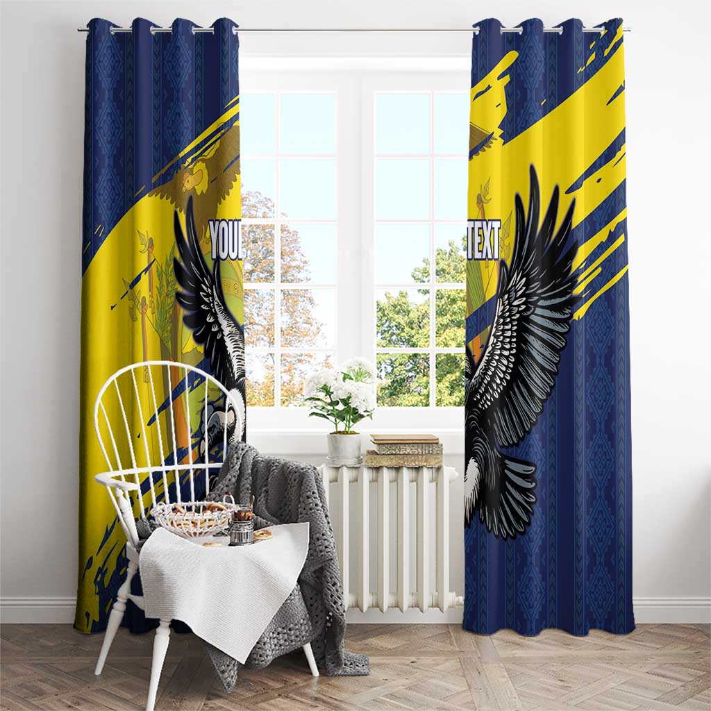 Ecuador Football Custom Window Curtain 2026 Vamos La Tri Blue South America Pattern - Wonder Print Shop