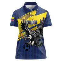 Ecuador Football Custom Women Polo Shirt 2026 Vamos La Tri Blue South America Pattern - Wonder Print Shop