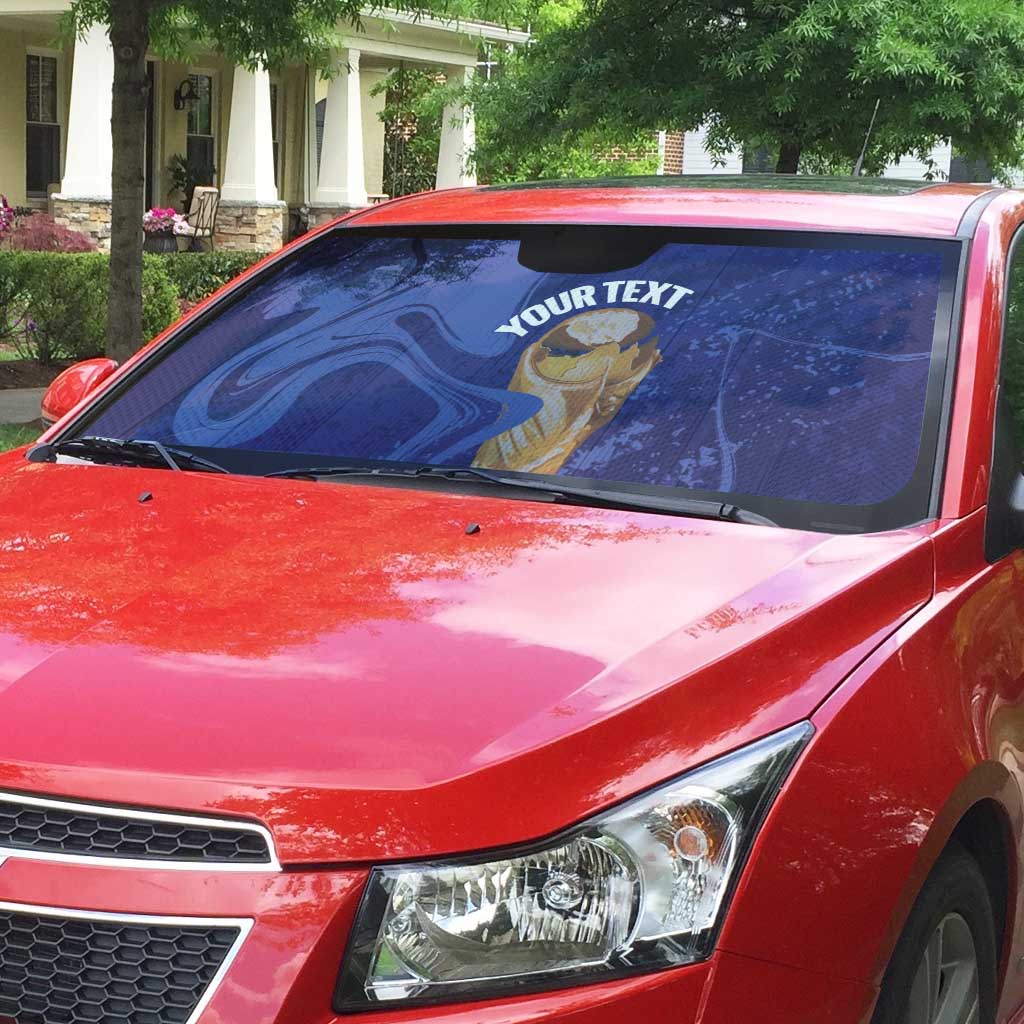 Paraguay Football Custom Auto Sun Shade 2026 La Albirroja Marble Pattern - Wonder Print Shop