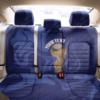 Paraguay Football Custom Back Car Seat Cover 2026 La Albirroja Marble Pattern - Wonder Print Shop