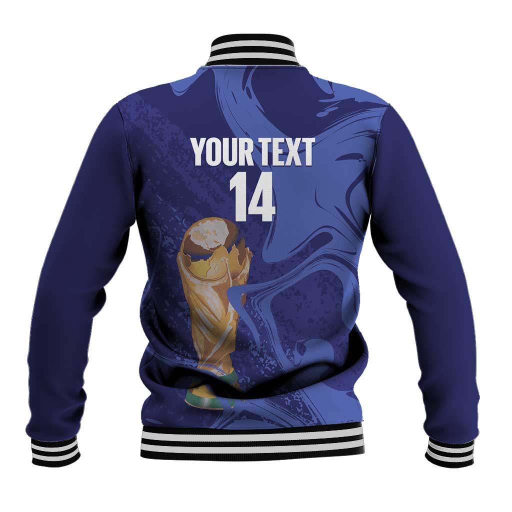 Paraguay Football Custom Baseball Jacket 2026 La Albirroja Marble Pattern - Wonder Print Shop