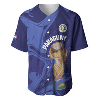 Paraguay Football Custom Baseball Jersey 2026 La Albirroja Marble Pattern - Wonder Print Shop