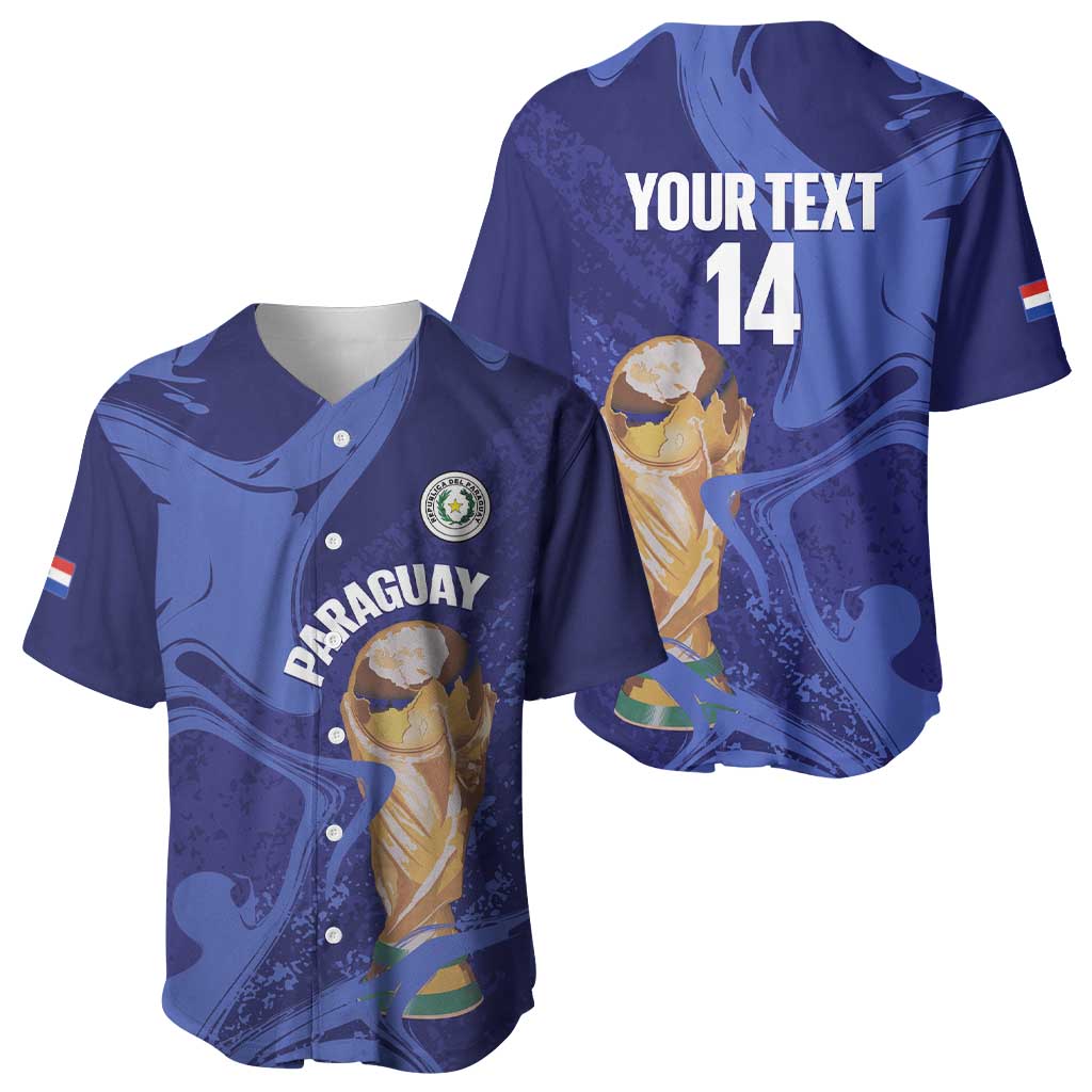 Paraguay Football Custom Baseball Jersey 2026 La Albirroja Marble Pattern - Wonder Print Shop