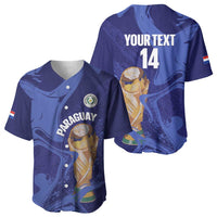 Paraguay Football Custom Baseball Jersey 2026 La Albirroja Marble Pattern - Wonder Print Shop