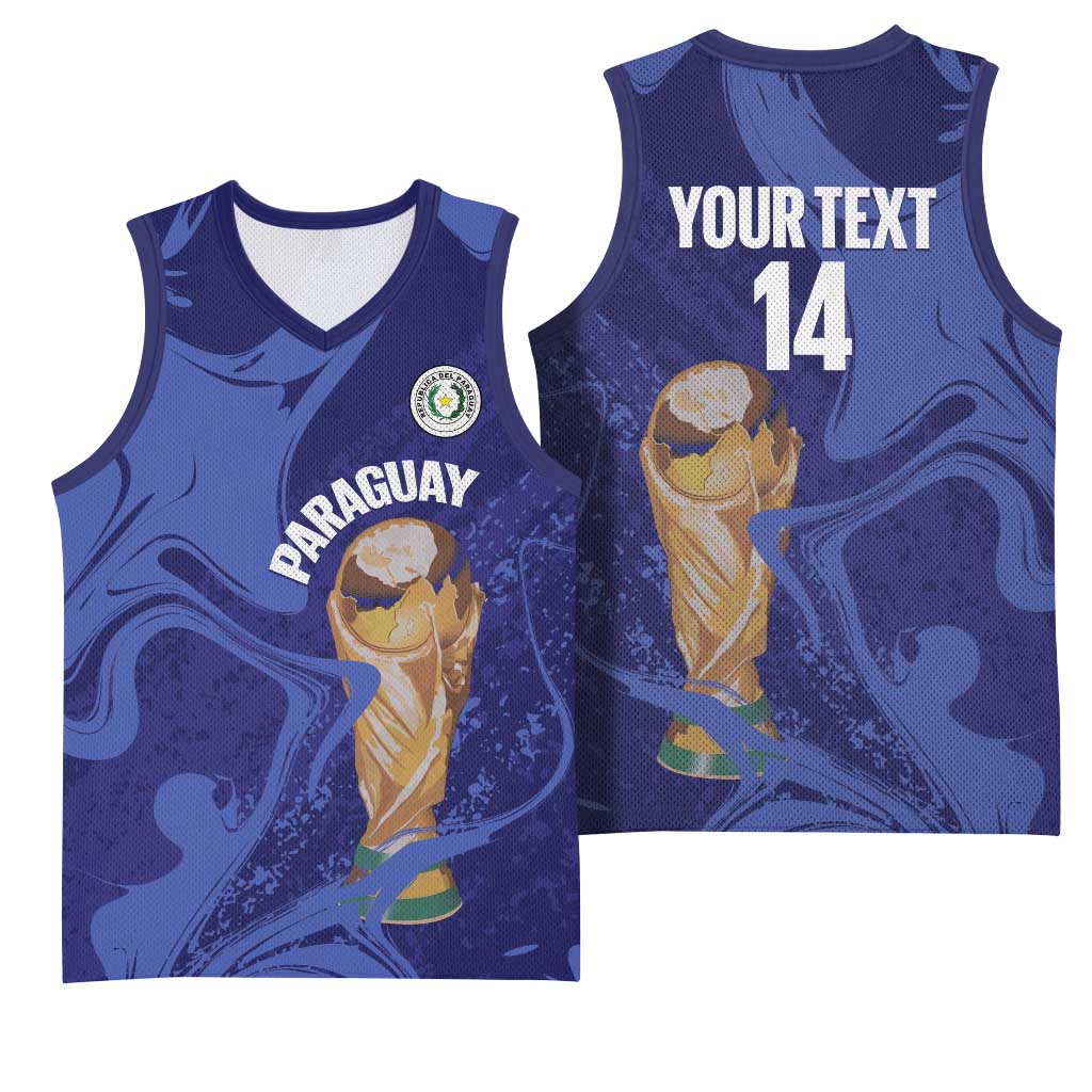Paraguay Football Custom Basketball Jersey 2026 La Albirroja Marble Pattern - Wonder Print Shop