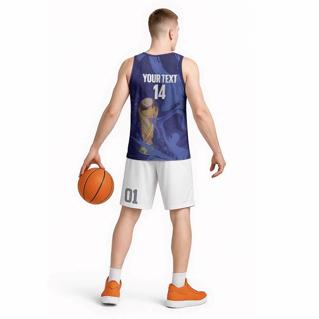 Paraguay Football Custom Basketball Jersey 2026 La Albirroja Marble Pattern - Wonder Print Shop