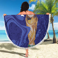 Paraguay Football Custom Beach Blanket 2026 La Albirroja Marble Pattern - Wonder Print Shop