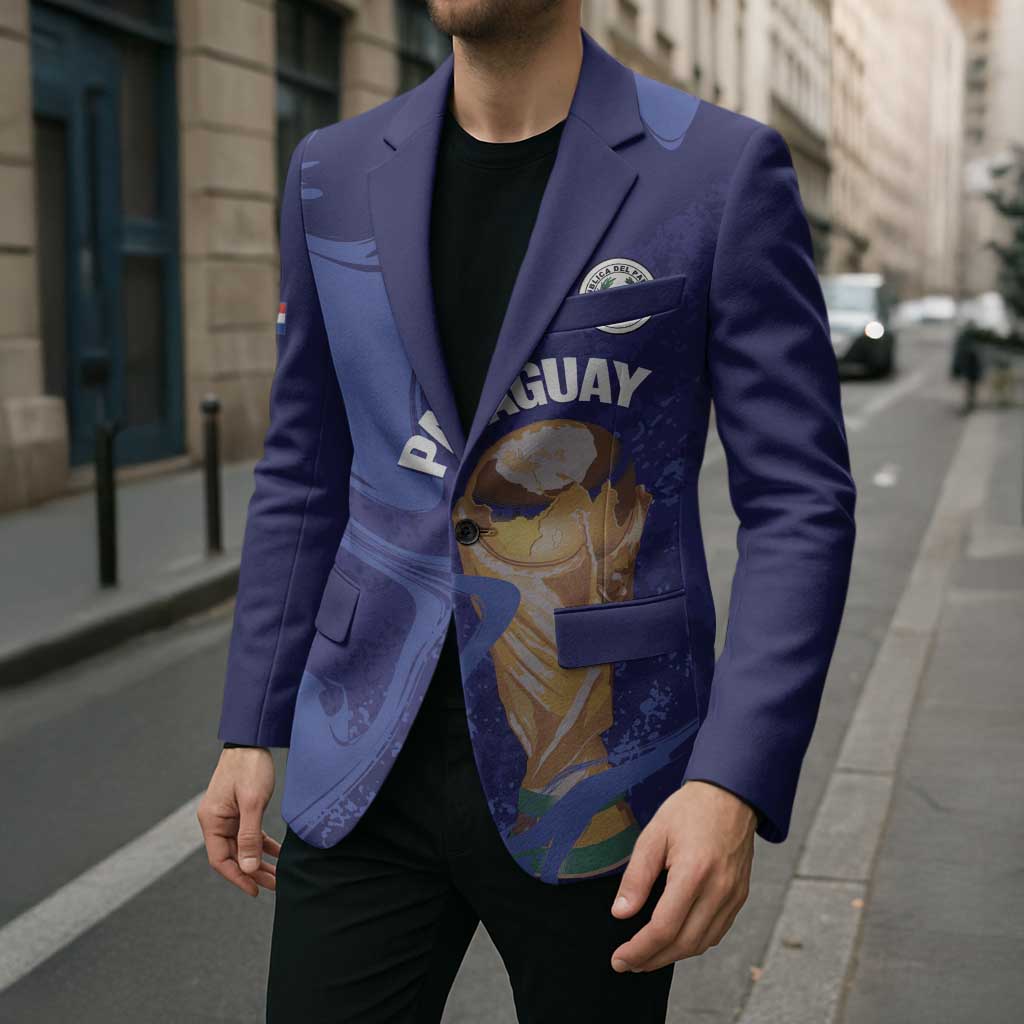 Paraguay Football Custom Blazer 2026 La Albirroja Marble Pattern - Wonder Print Shop