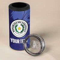 Paraguay Football Custom 4 in 1 Can Cooler Tumbler 2026 La Albirroja Marble Pattern - Wonder Print Shop
