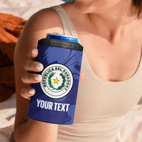 Paraguay Football Custom 4 in 1 Can Cooler Tumbler 2026 La Albirroja Marble Pattern - Wonder Print Shop