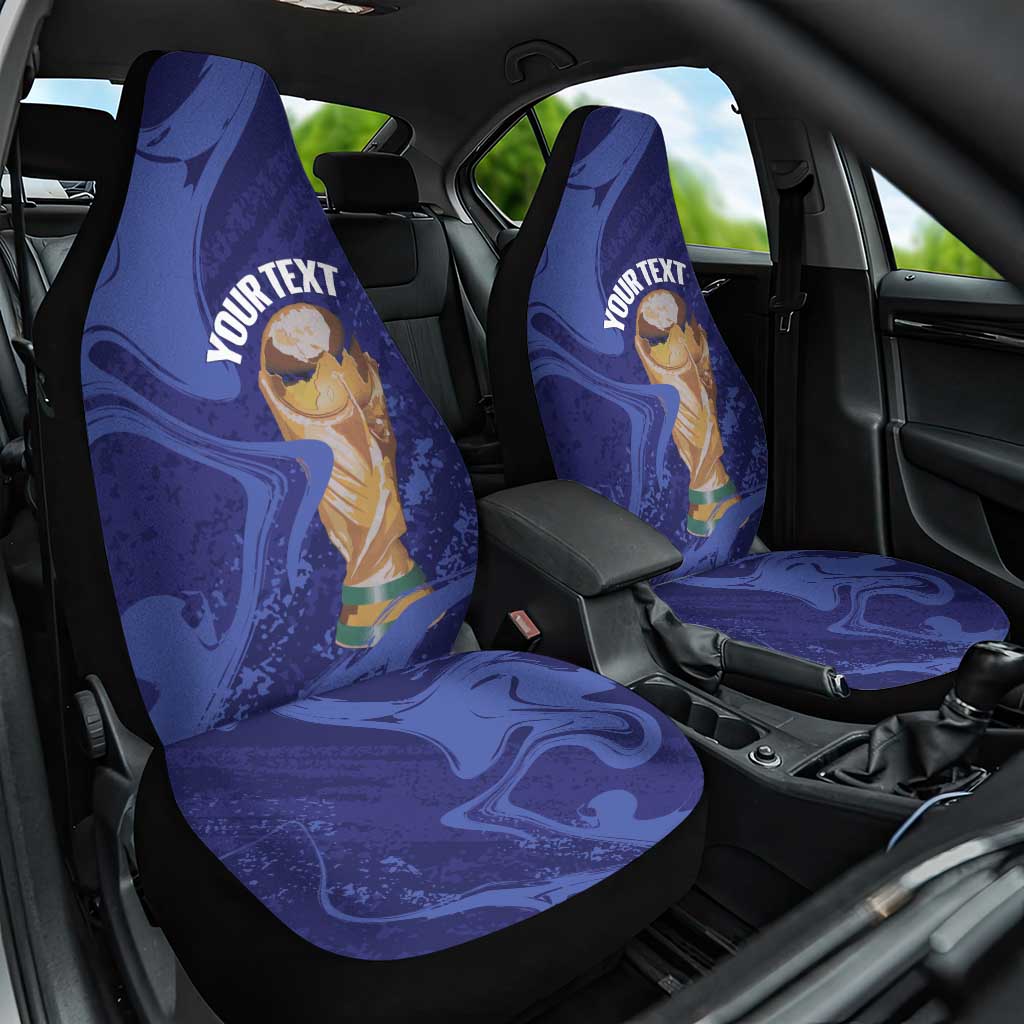 Paraguay Football Custom Car Seat Cover 2026 La Albirroja Marble Pattern - Wonder Print Shop