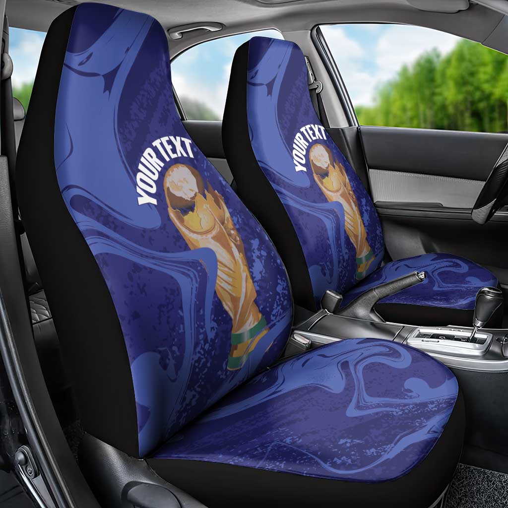 Paraguay Football Custom Car Seat Cover 2026 La Albirroja Marble Pattern - Wonder Print Shop