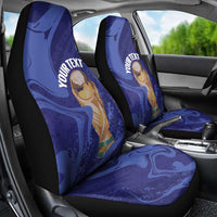 Paraguay Football Custom Car Seat Cover 2026 La Albirroja Marble Pattern - Wonder Print Shop