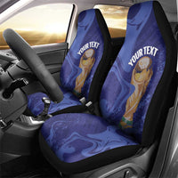 Paraguay Football Custom Car Seat Cover 2026 La Albirroja Marble Pattern - Wonder Print Shop