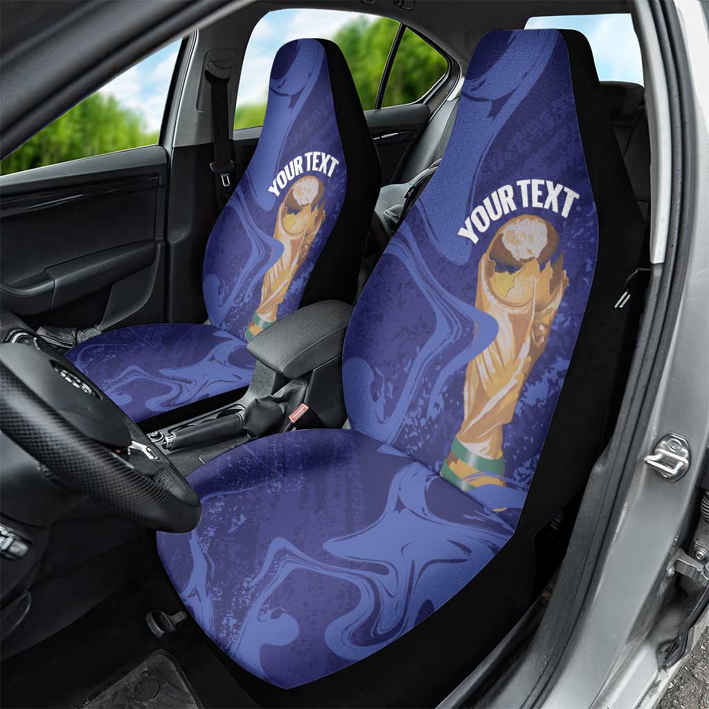 Paraguay Football Custom Car Seat Cover 2026 La Albirroja Marble Pattern - Wonder Print Shop