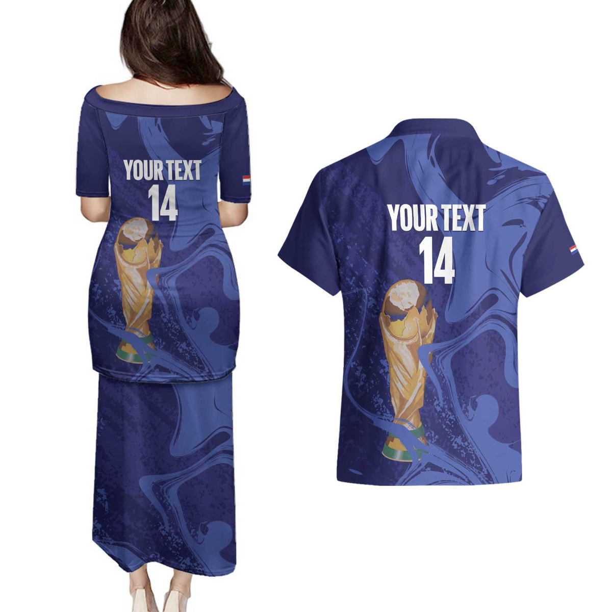 Paraguay Football Custom Couples Matching Puletasi and Hawaiian Shirt 2026 La Albirroja Marble Pattern - Wonder Print Shop