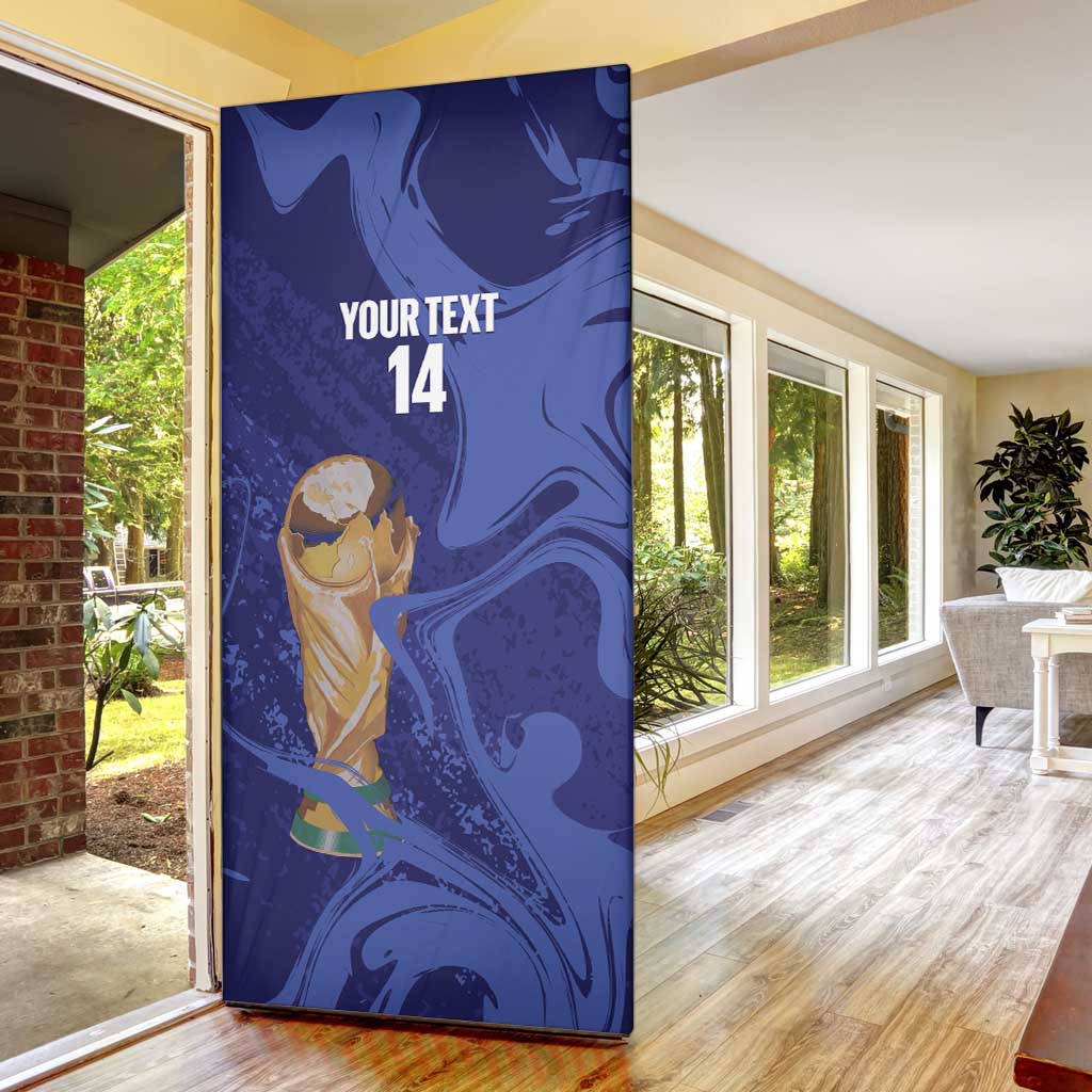 Paraguay Football Custom Door Cover 2026 La Albirroja Marble Pattern - Wonder Print Shop