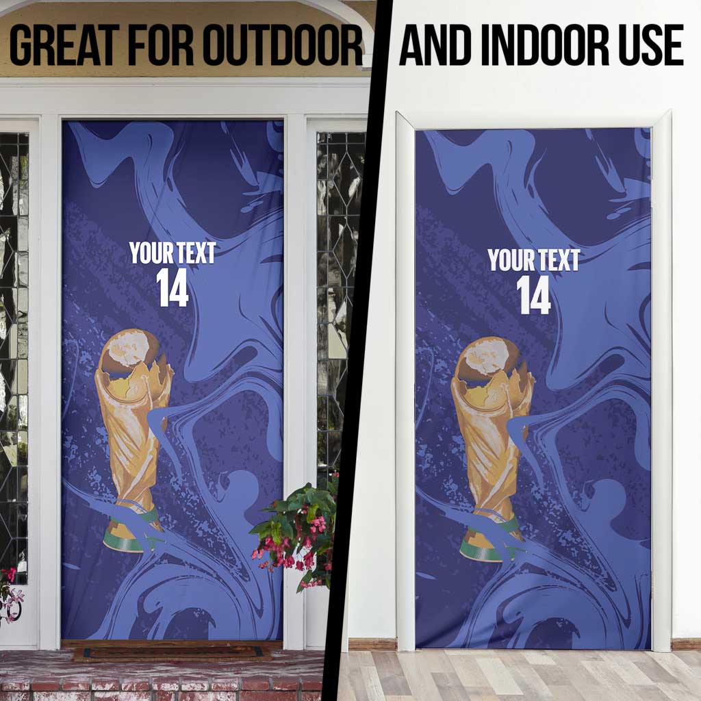 Paraguay Football Custom Door Cover 2026 La Albirroja Marble Pattern - Wonder Print Shop