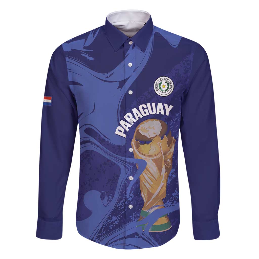 Paraguay Football Custom Family Matching Long Sleeve Bodycon Dress and Hawaiian Shirt 2026 La Albirroja Marble Pattern - Wonder Print Shop