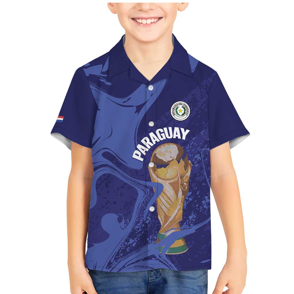 Paraguay Football Custom Family Matching Mermaid Dress and Hawaiian Shirt 2026 La Albirroja Marble Pattern - Wonder Print Shop