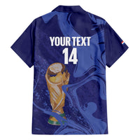 Paraguay Football Custom Family Matching Off The Shoulder Long Sleeve Dress and Hawaiian Shirt 2026 La Albirroja Marble Pattern - Wonder Print Shop