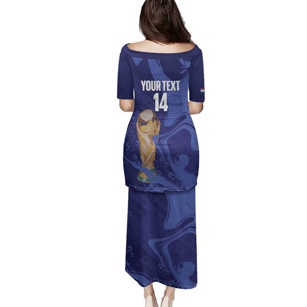 Paraguay Football Custom Family Matching Puletasi and Hawaiian Shirt 2026 La Albirroja Marble Pattern - Wonder Print Shop
