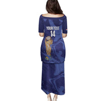 Paraguay Football Custom Family Matching Puletasi and Hawaiian Shirt 2026 La Albirroja Marble Pattern - Wonder Print Shop