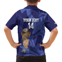 Paraguay Football Custom Family Matching Short Sleeve Bodycon Dress and Hawaiian Shirt 2026 La Albirroja Marble Pattern - Wonder Print Shop